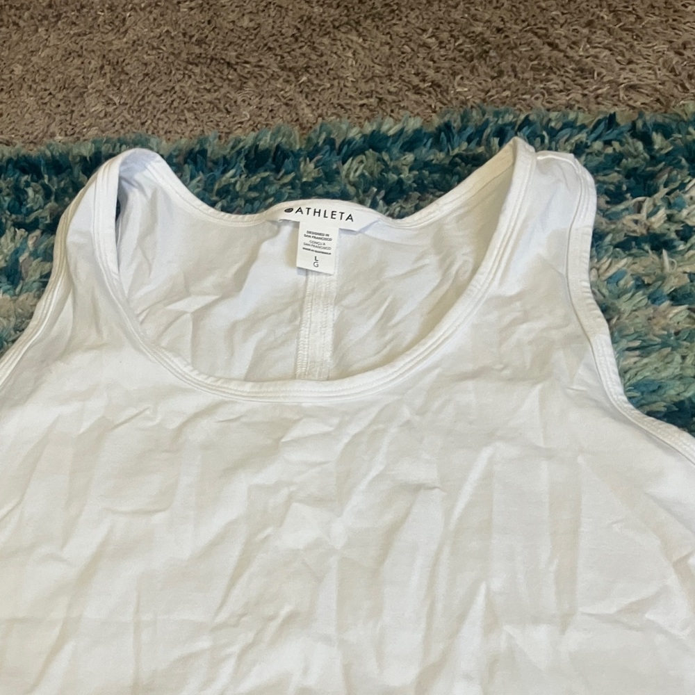 Athleta Classic White Sleeveless Top